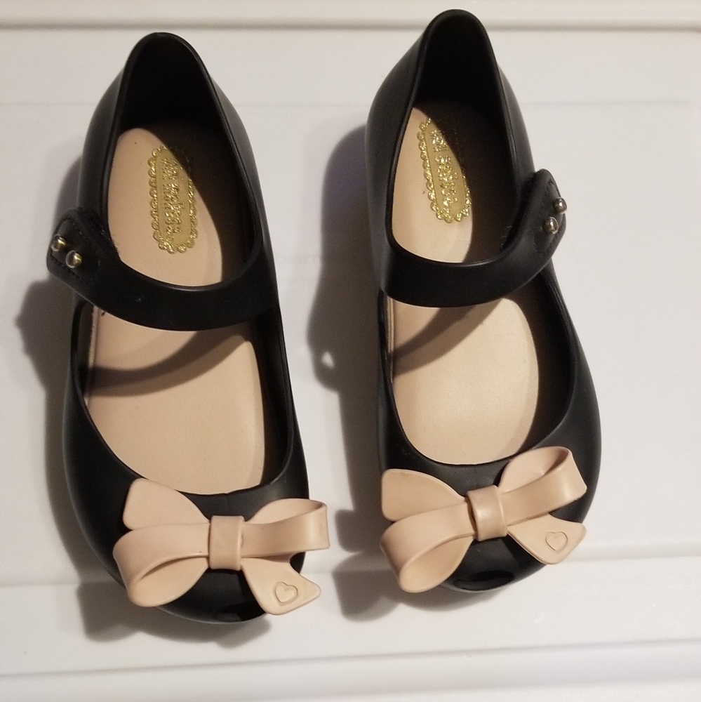 Mini Melissa Balck Ballet with Bow Size 8